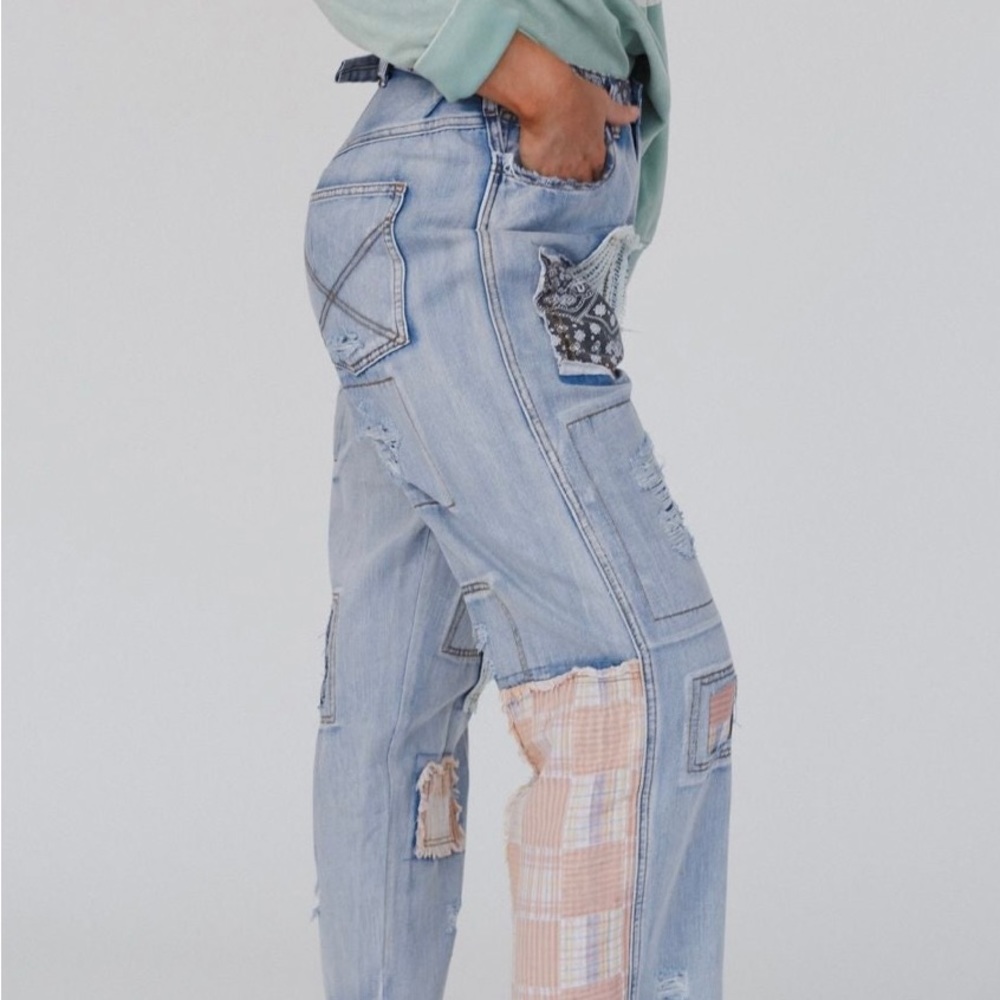NEW POL Light Blue Patchwork Jeans! SZ Med - Picture 8 of 16